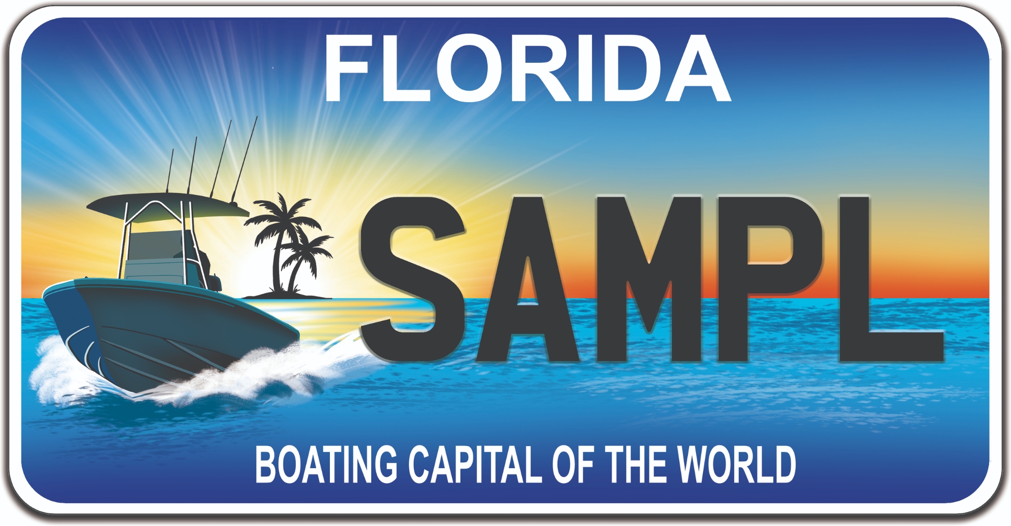 Florida Boating Capital of the World specialty license plate sample