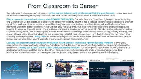 From Classroom to Career — Partners include MPT, Quantum, We Are Hiring, and Bass Crew Services
